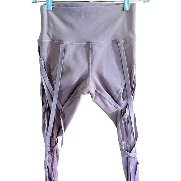 Alo Pink Stirrup Criss Cross Straps Athletic Pants Sz S - Picture 5 of 7